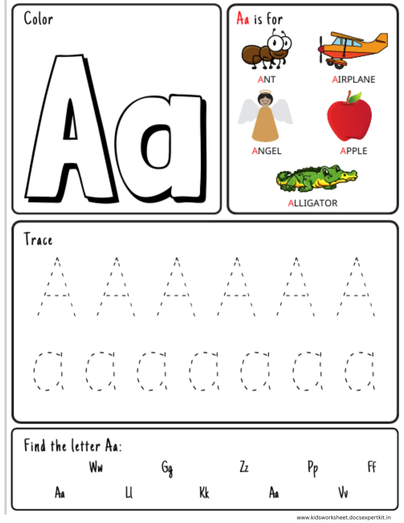 Alphabet coloring page