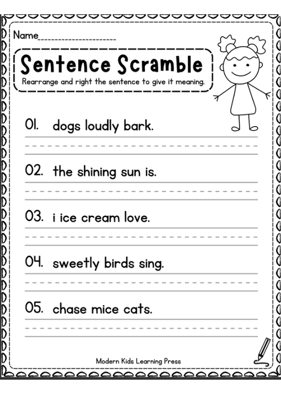Handwriting worksheet
